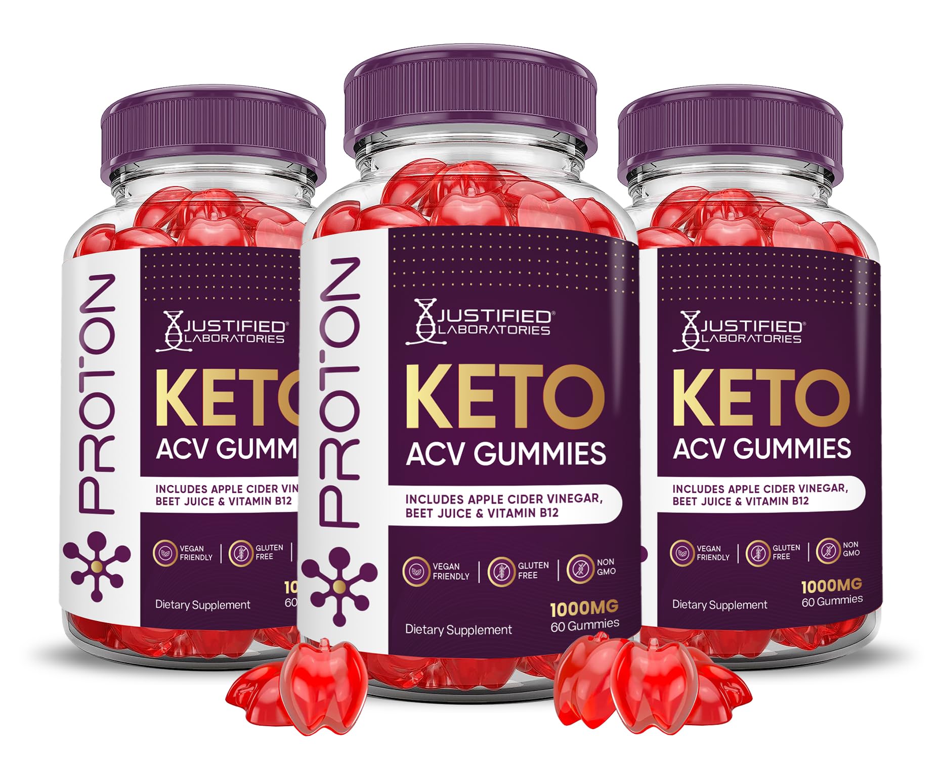 (3 Pack) Proton Protein Keto ACV Gummies Advanced Formula 1000MG Proton Keto 