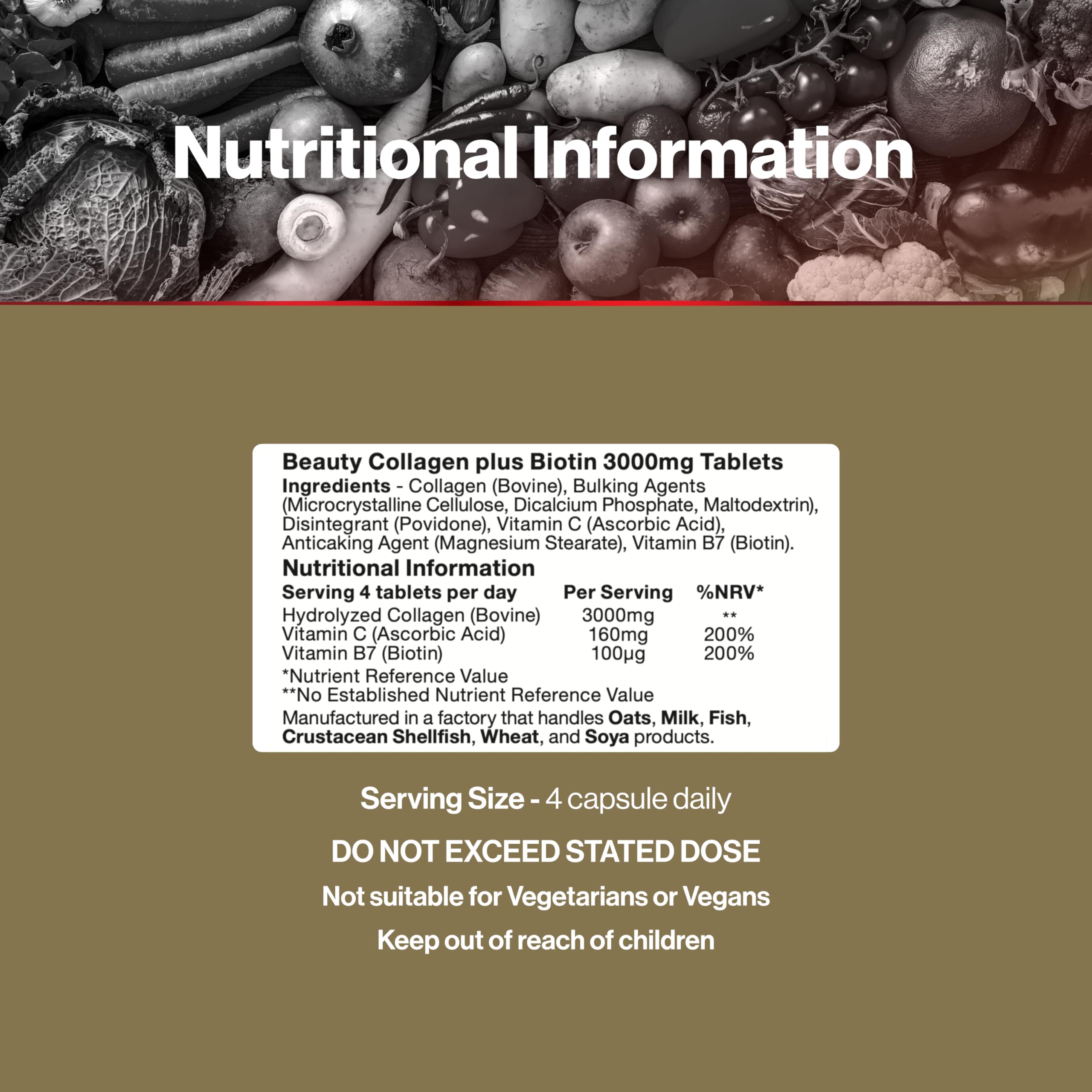 Vit Direct - Beauty Collagen Tablets (Plus Biotin) - 60 Tablets - Two Month Supply Vit Direct