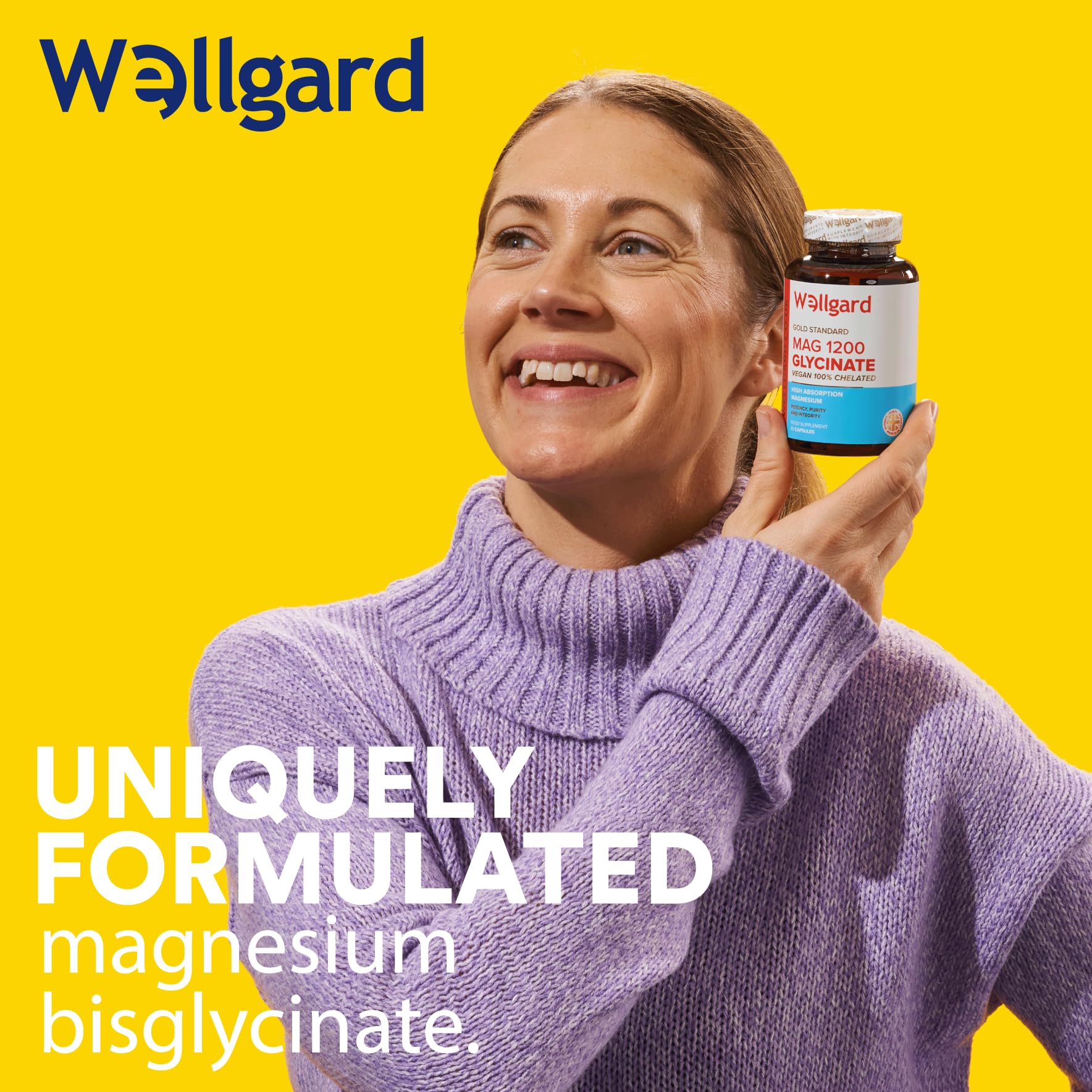 Wellgard Magnesium Glycinate, Mag 1200, High Strength Magnesium Bisglycinate Wellgard