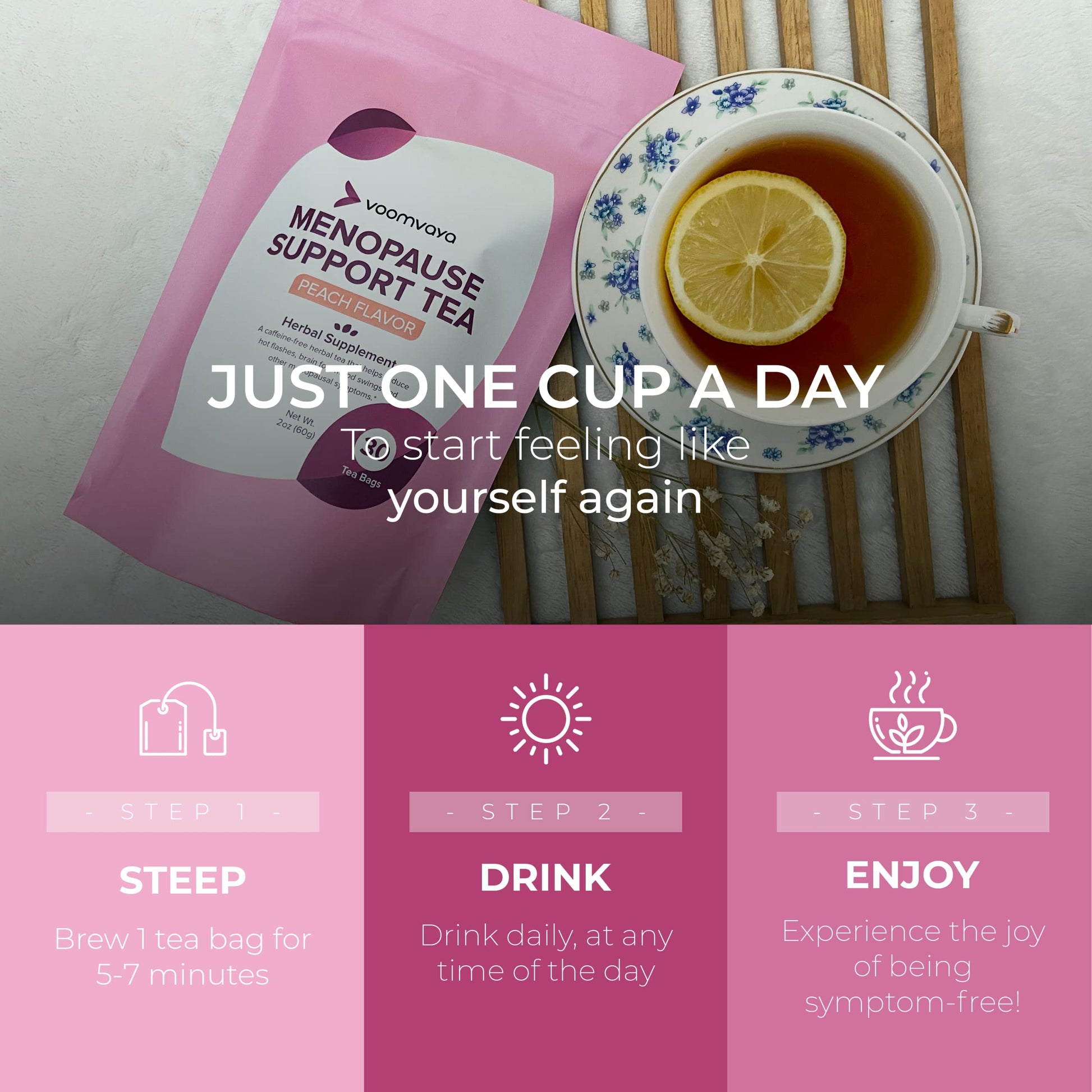 VoomVaya Menopause Support Tea - Natural Menopause Relief For Women VoomVaya