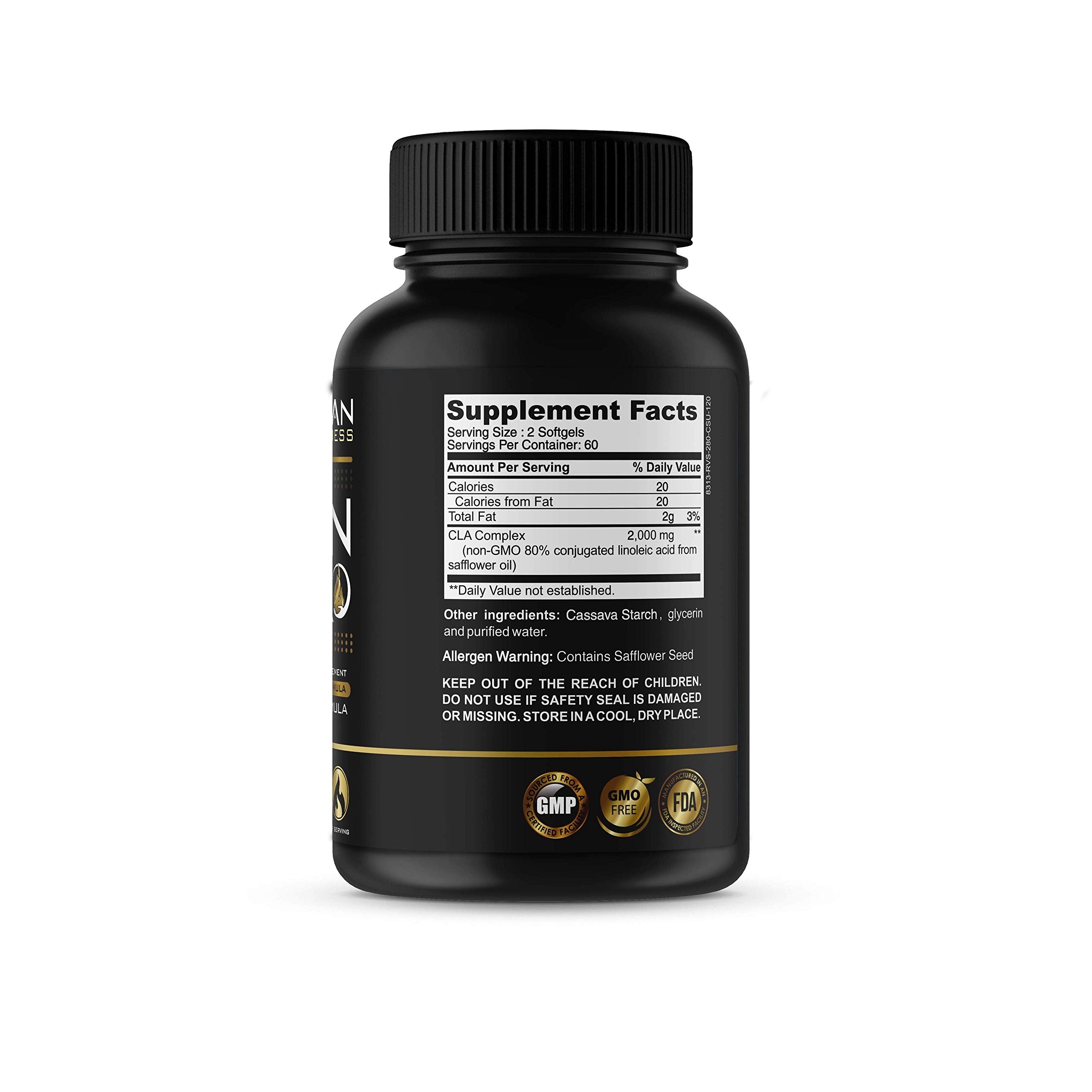 Vegan CLA Pro 2000 mg Pure Premium CLA Safflower Oil Conjugated Linoleic Acid Best Promethean Wellness