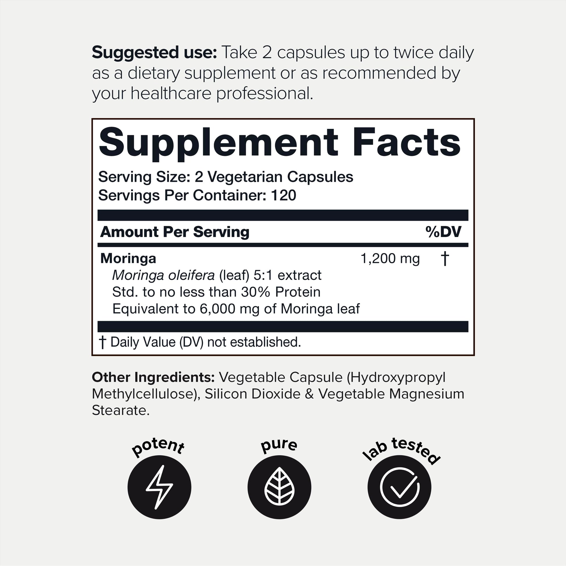 Highly Potent Full Spectrum Indian Moringa Extract - 30% Third-Party Tested Protein Toniiq