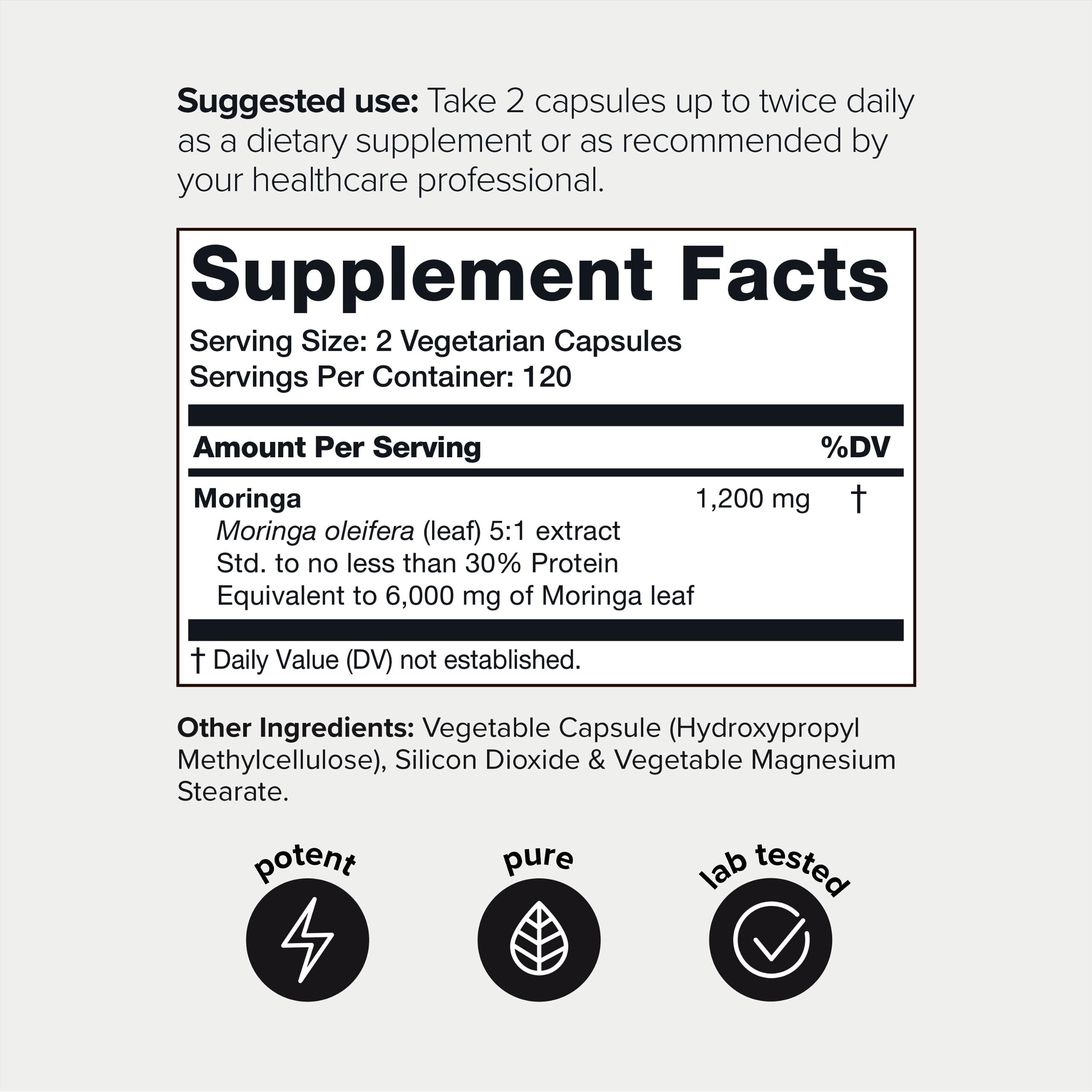 Highly Potent Full Spectrum Indian Moringa Extract - 30% Third-Party Tested Protein Toniiq