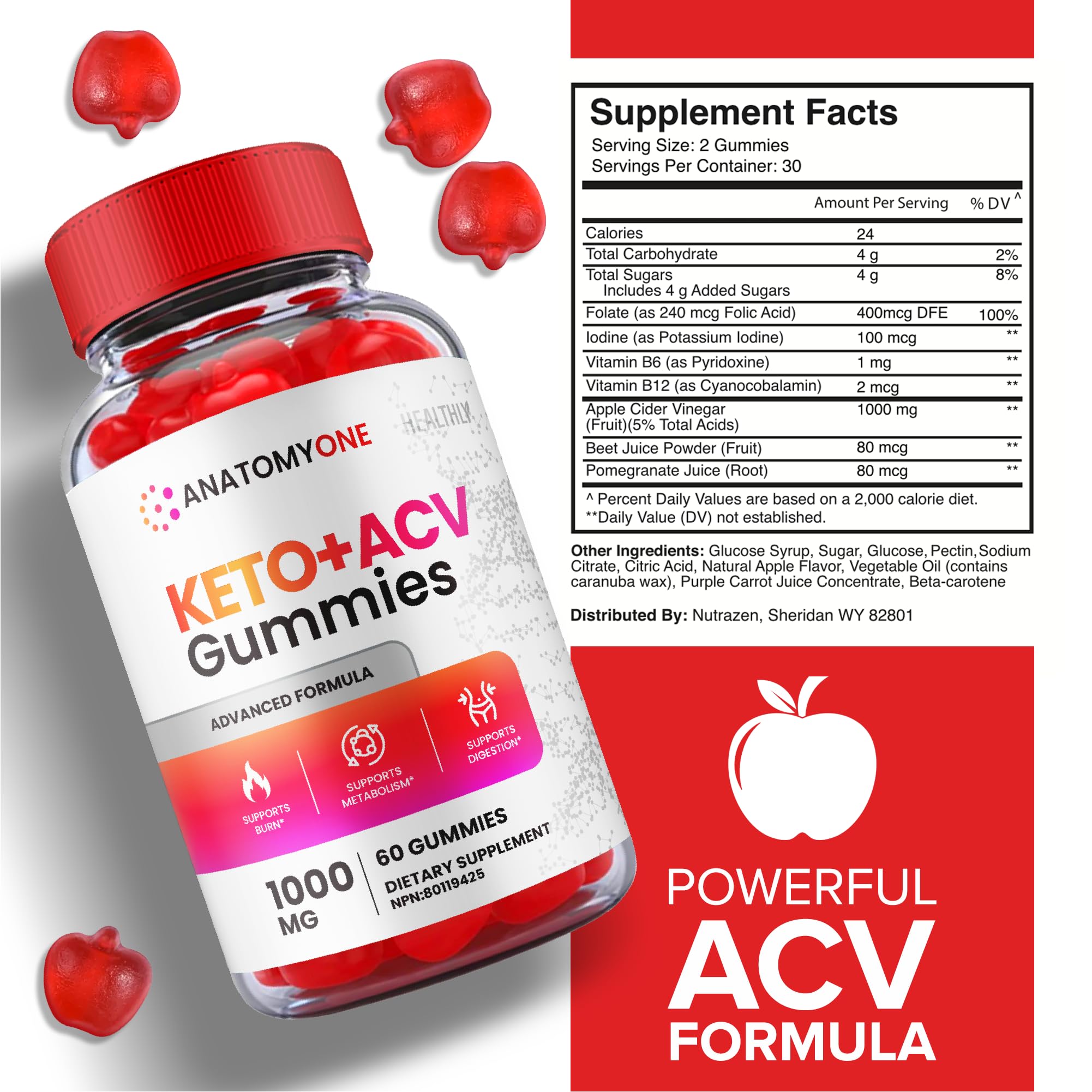 (2 Pack) Anatomy One Keto Gummies, Anatomy One Keto Acv Gummies, Anatomyone Keto Healthly