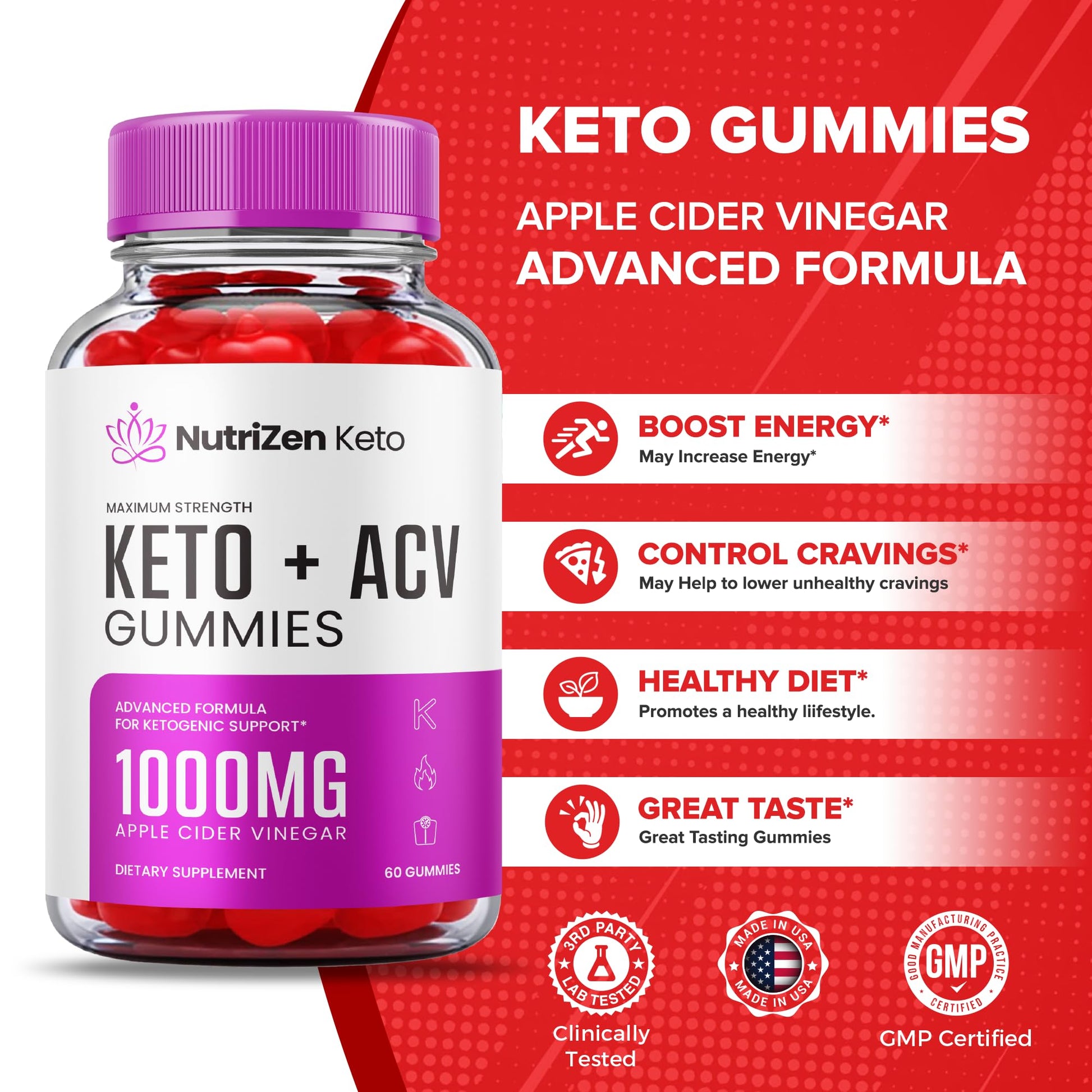 (5 Pack) Nutrizen Keto Acv Gummies - Official Formula - Nutrizen Keto + Acv Gummies Healthly