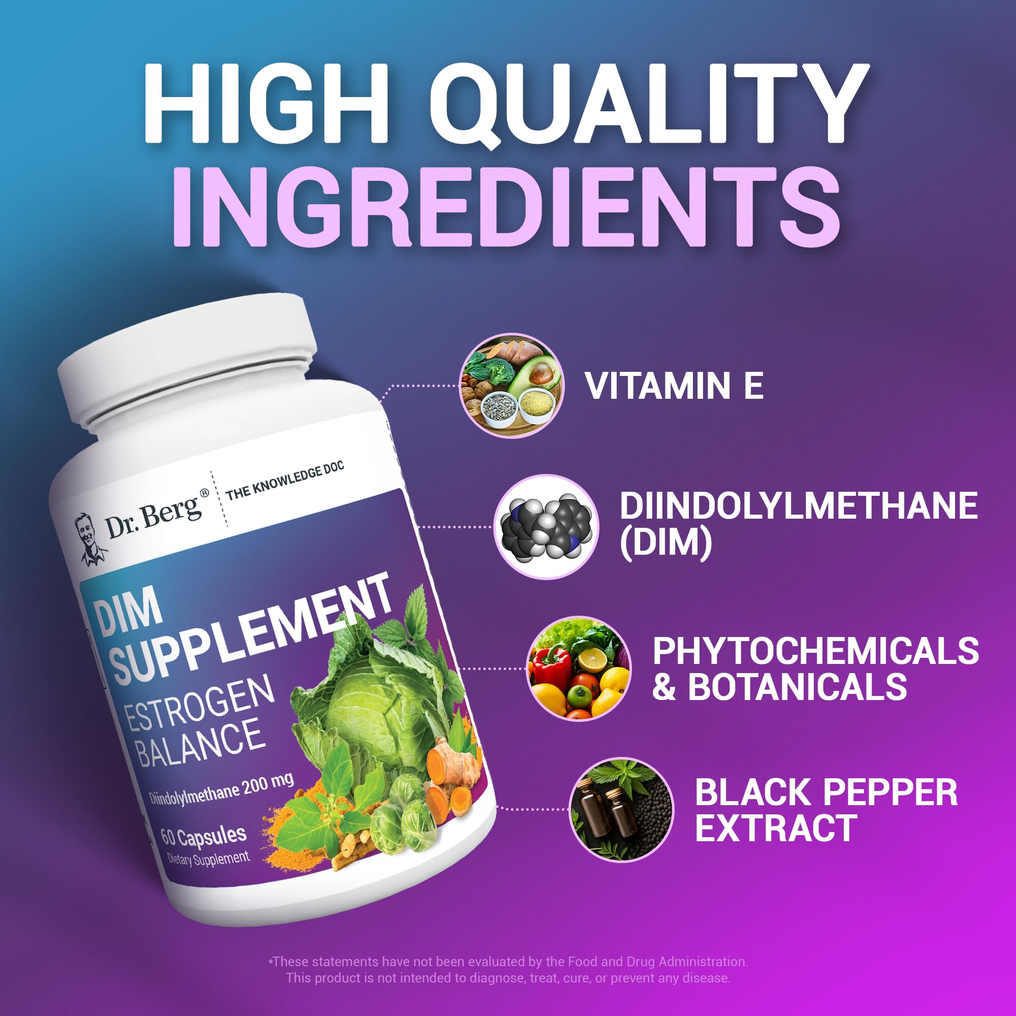 Dr. Berg DIM Supplement Estrogen Balance - Original Estrogen Supplement for Women with Diindolylmethane Dr. Berg Nutritionals
