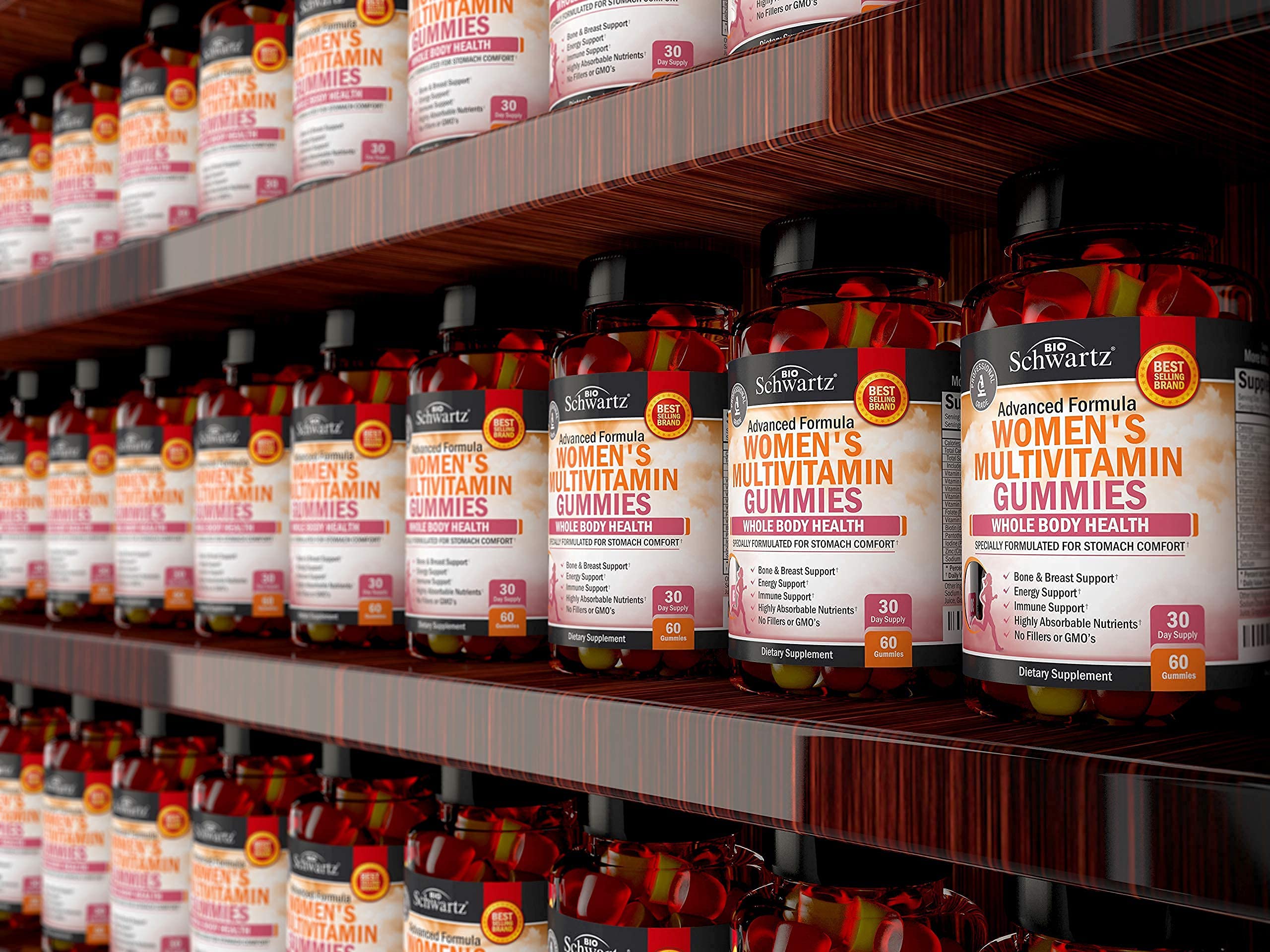 Women's Multivitamin Gummies with A C B6 B12 D & E Vitamins for Immune Support BioSchwartz