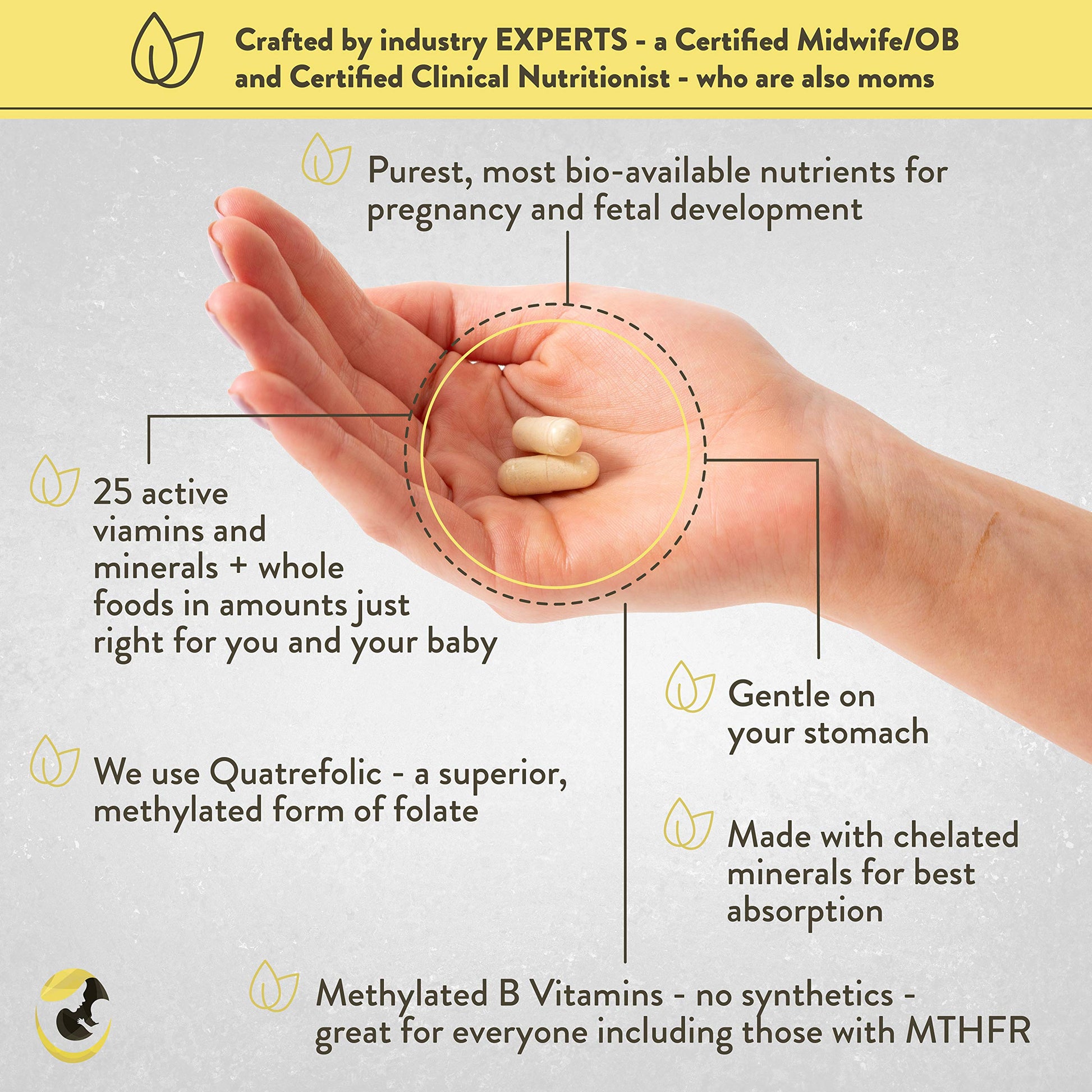 Vibrant Beginning Folate Prenatal Vitamins for Women, Non-GMO Whole Food Daily Pregnancy Vibrant Beginning