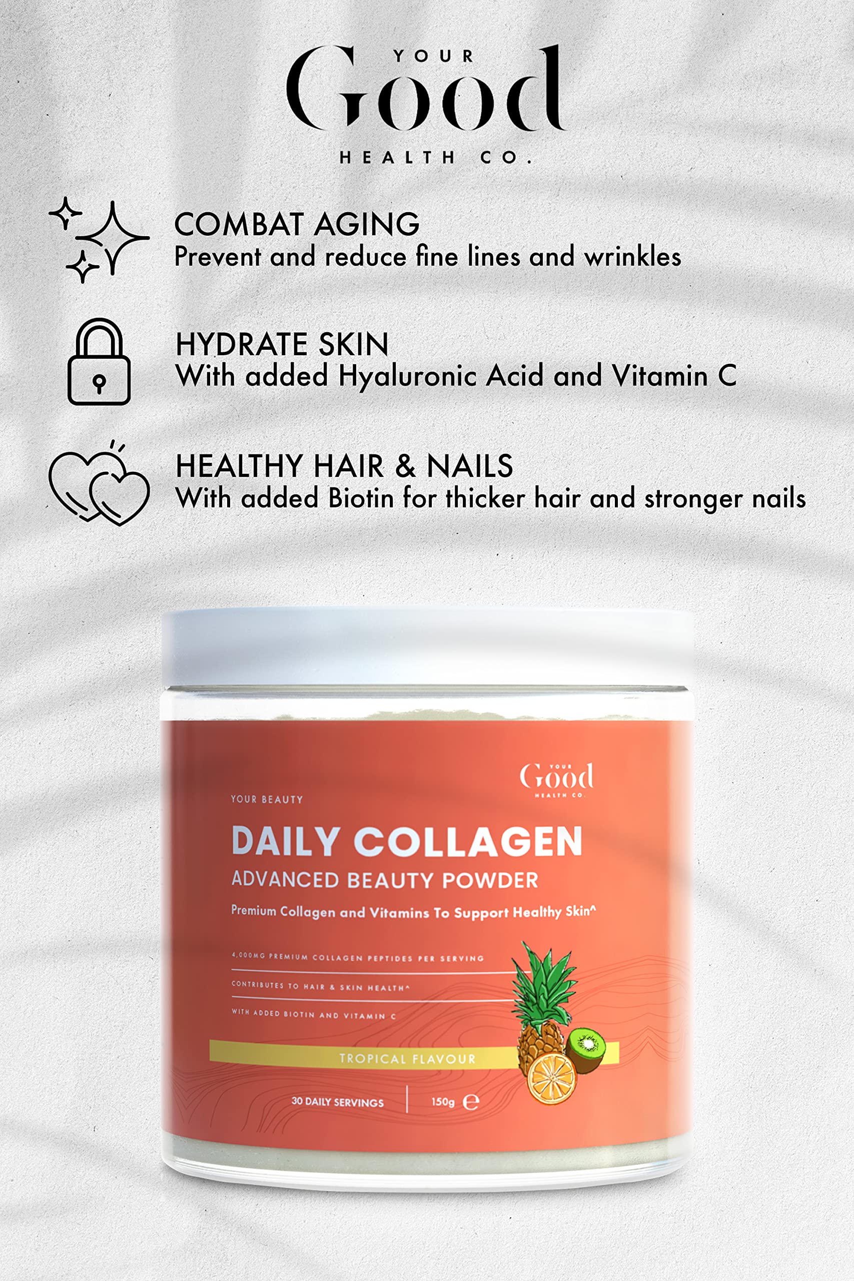 Your Good Health Co. – Your Beauty Premium Collagen Powder, Tropical | 150g Your Good Health Co.
