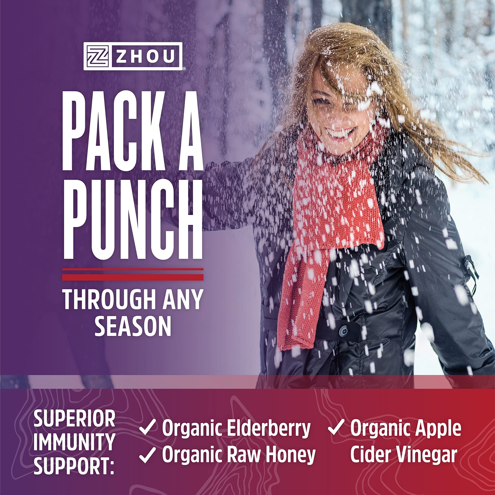 Zhou Nutrition Elderberry Syrup, Immune System Booster with Organic Elderberry Syrup Zhou Nutrition