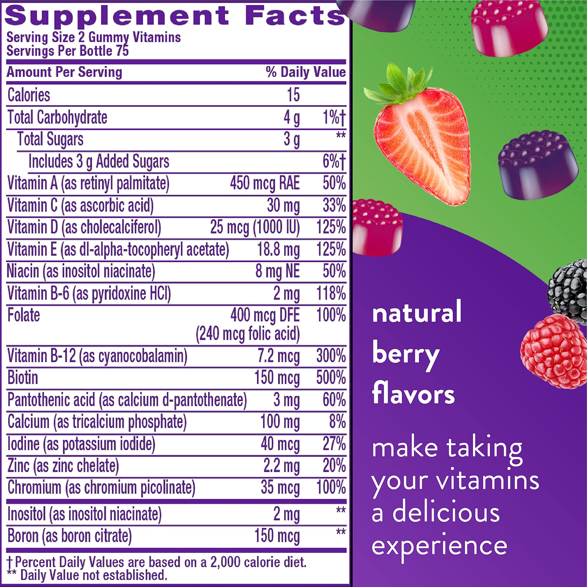 Vitafusion Fiber Well Sugar Free Fiber Supplement & Womens Multivitamin Gummies Vitafusion
